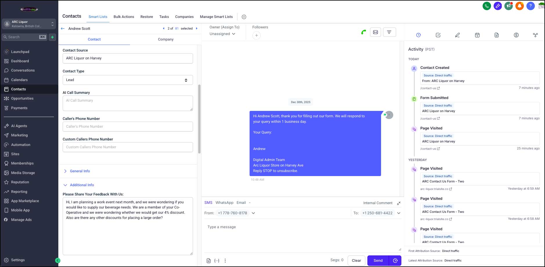 Booking entry in Ethan's calendar