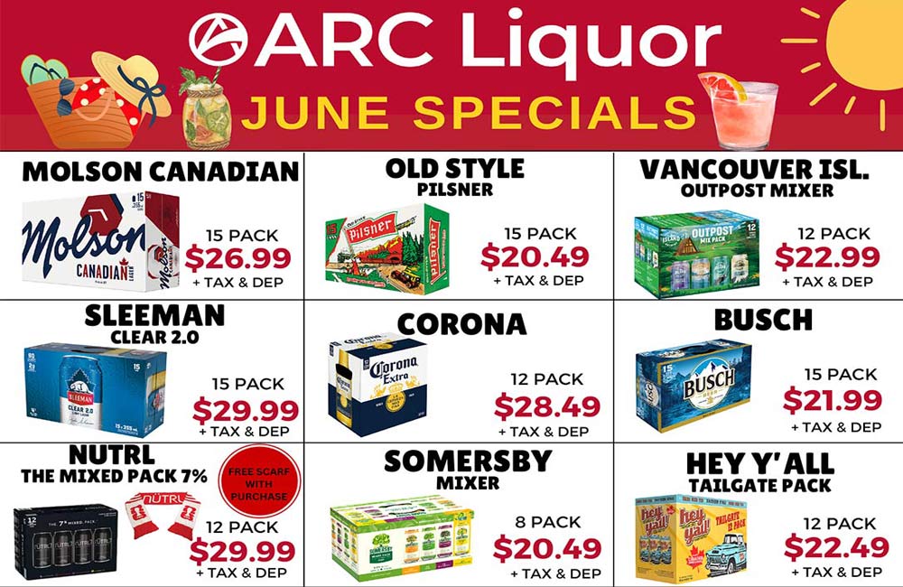 Monthly specials at ARC Liquor Harvey Ave